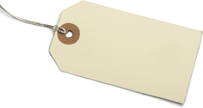 A blank gift tag ready for your logo
